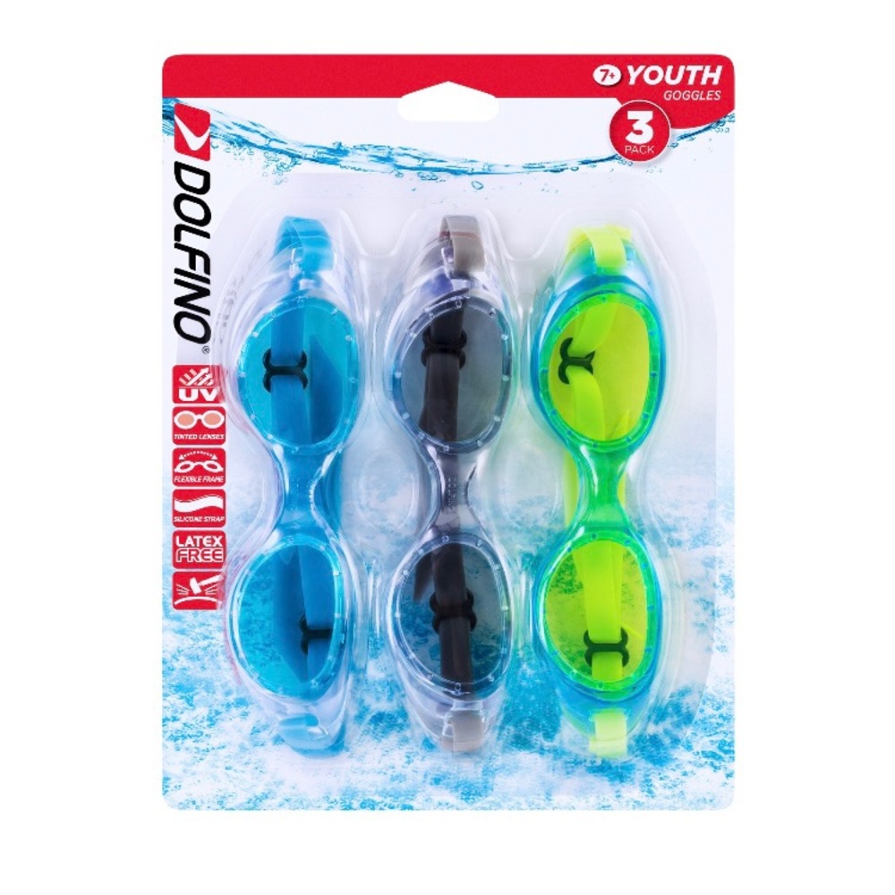 Dolfino Youth 7+ Swim goggles 3 Pack
